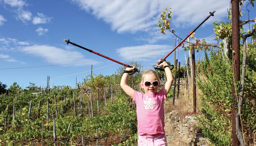 Even children on an active walking holiday profit from bringing poles