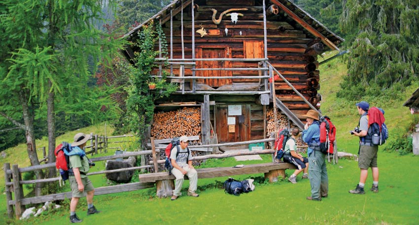 Walkers with different hiking boots in Austria - Sherpa Expeditions