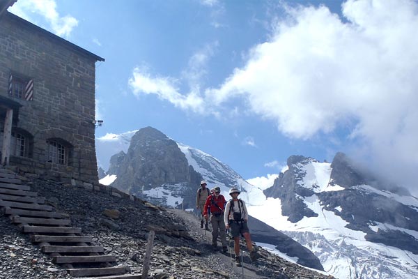 Mountain Refuge on the Alpine Pass Route with Sherpa