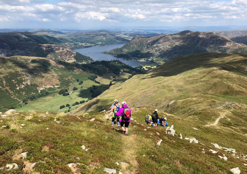 Guided Coast to Coast Walk - descent to Patterdale